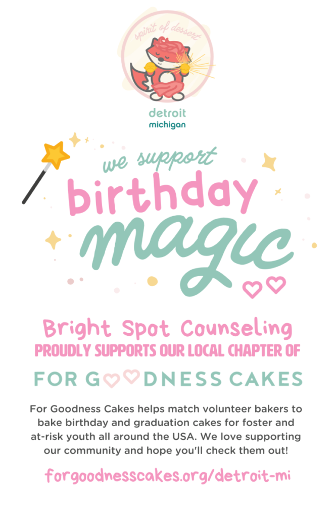 Bright Spot Counseling Supports Local For Goodness Cakes