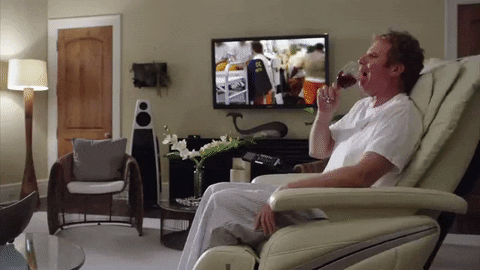 Drinking Wine In Massage Chair Gif