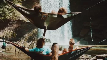 Millennial Friends Camping Relaxing Self Care