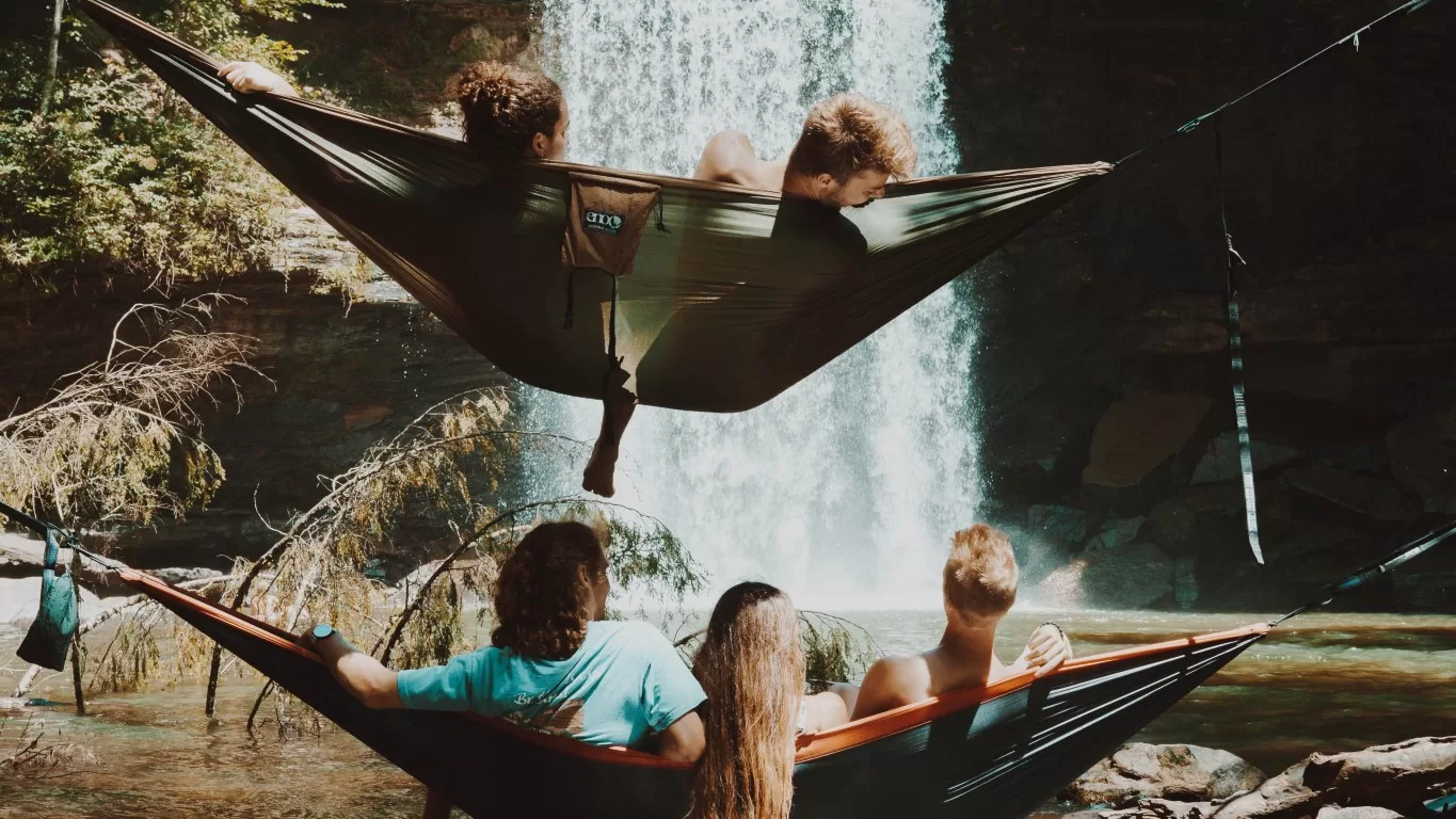 Millennial Friends Camping Relaxing Self Care