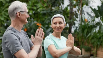 Older Couple Doing Yoga Boomer Mental Health