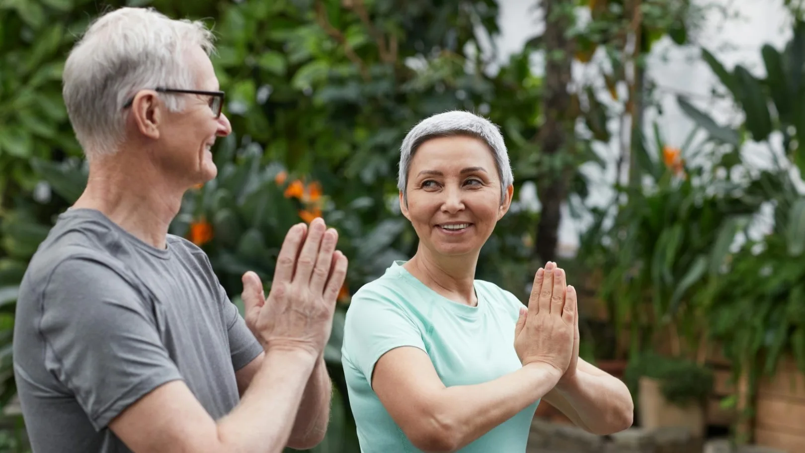 Older Couple Doing Yoga Boomer Mental Health